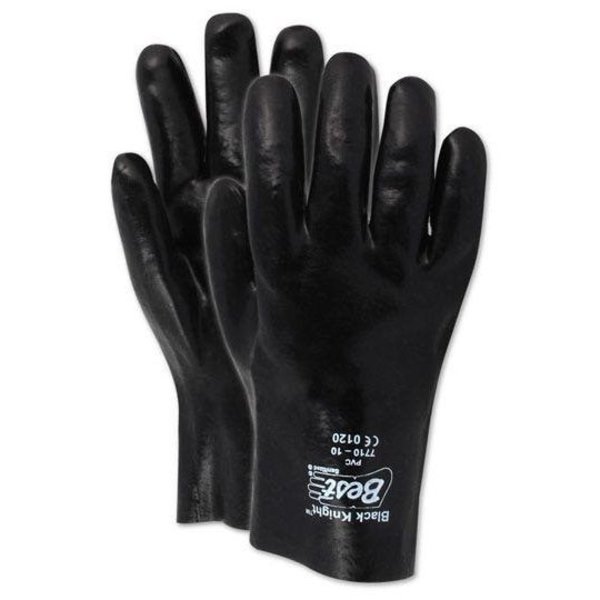 Showa SHOWA Best Glove Black Knight Black Vinyl Gloves, 12PK 3680R